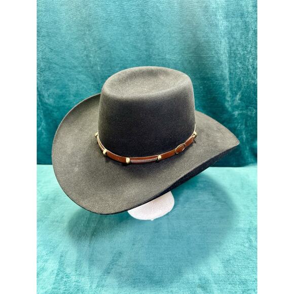 EUC Akubra The Boss Western Cowboy Hat Imperial Quality Pure Fur Felt 56 Outback - Picture 2 of 16
